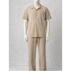 Pronto Uomo Beige Khaki 100% Silk Summer Suit